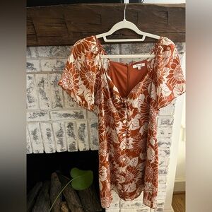 Madewell Rust Floral Midi Dress